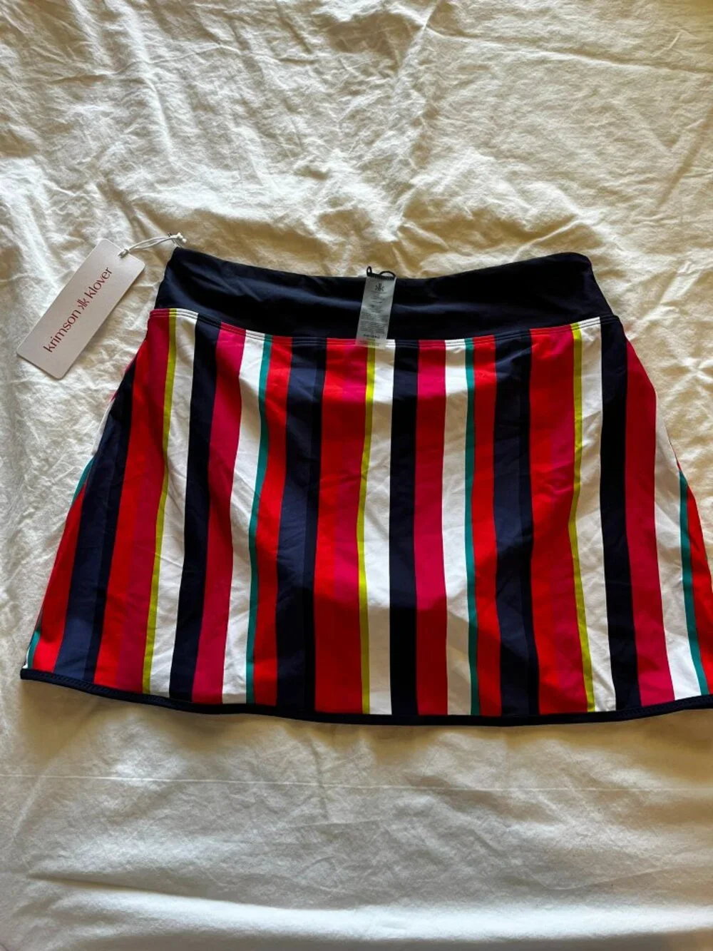 Krimson & Klover Woman's Striped Splash Summer Beach Swim Skort Sz Sm